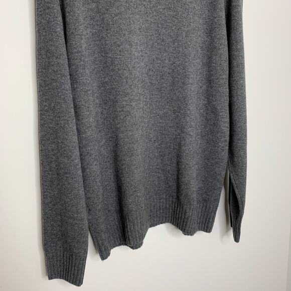 Naadam Mockneck Wool Blend Sweater Men Grey XL Cashmere Wool - Picture 4 of 15
